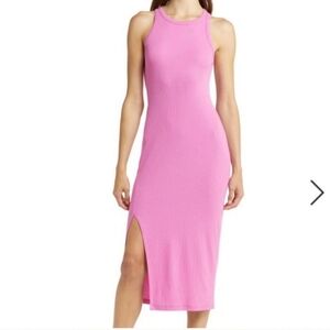 Beyond yoga ease into it midi tank dress small ribbed slit